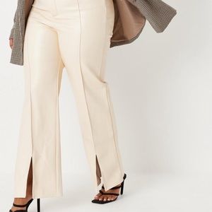 Cream Leather Pants